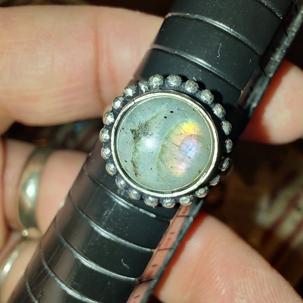 Labradorite Ring Size 8.5 Alloy - Picture 4 of 13